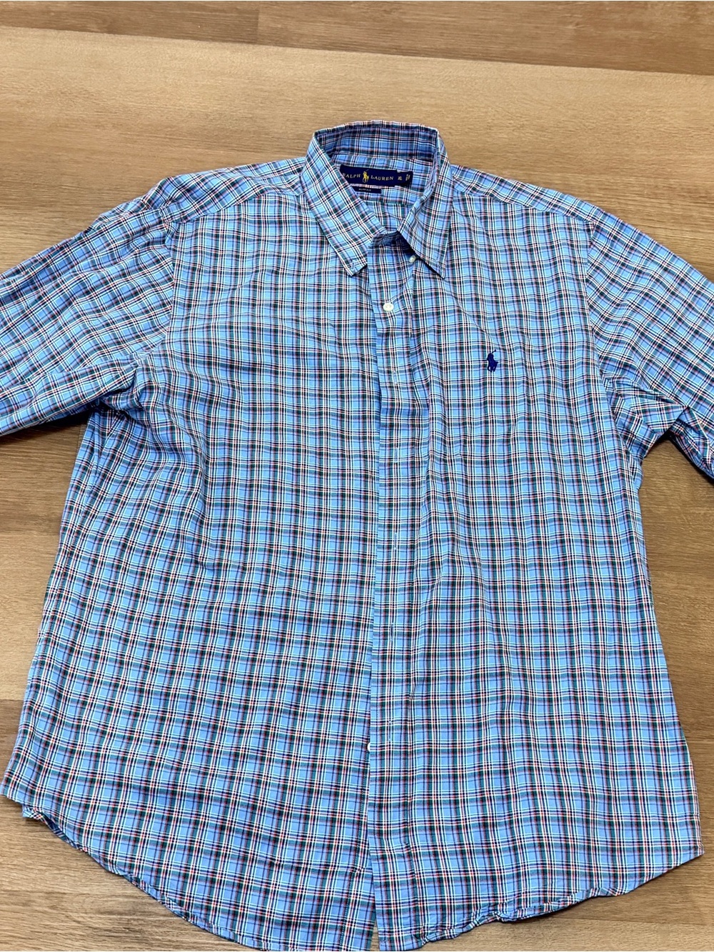 Ralph Lauren Light Blue Plaid Button-Down Shirt